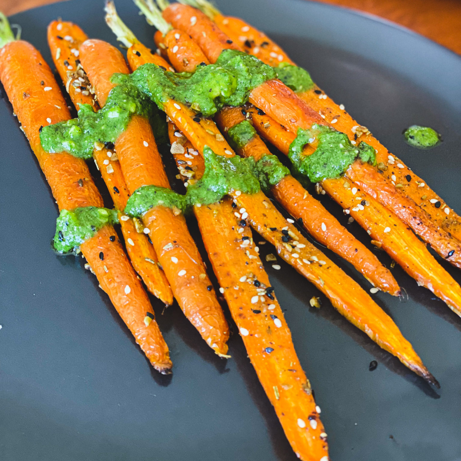 Roasted Carrots with Carrot Top Pesto | The Gorgeous Spice Co.
